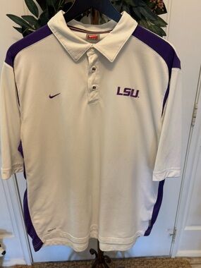 Nike Fit Dri Embroidered LSU Tigers Performance Polo Shirt SS L